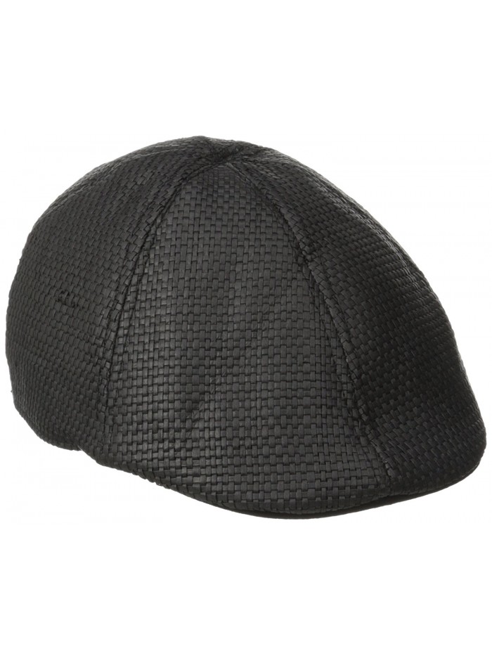 Original Penguin Men's Victor Straw Driving Cap - Black - CY11U4JQ7MT