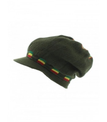 Milani Rasta-Inspired Baggy Woven Knit Beanie - Olive - CO11T83QUKL