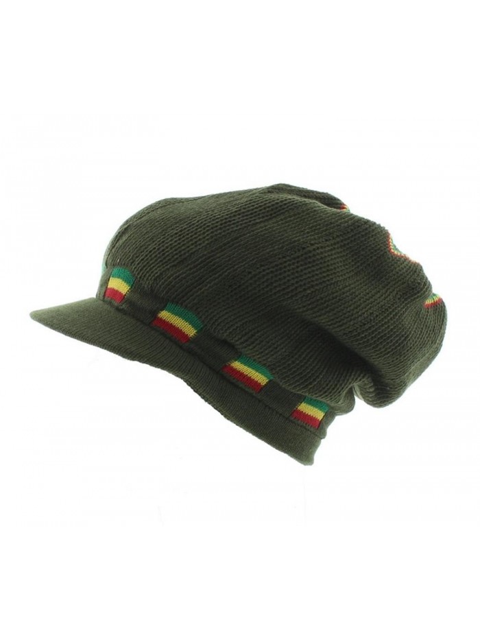 Milani Rasta-Inspired Baggy Woven Knit Beanie - Olive - CO11T83QUKL