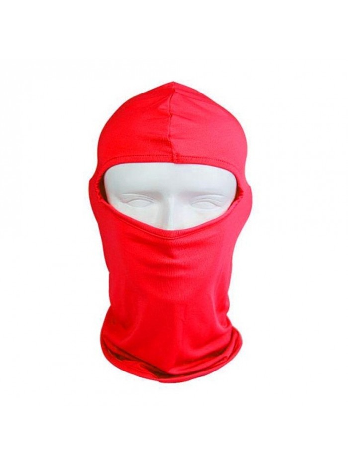 QueenTek UV Protective Motorcycle Balaclava Full Face Mask - Red - CX11G4XWKQ1
