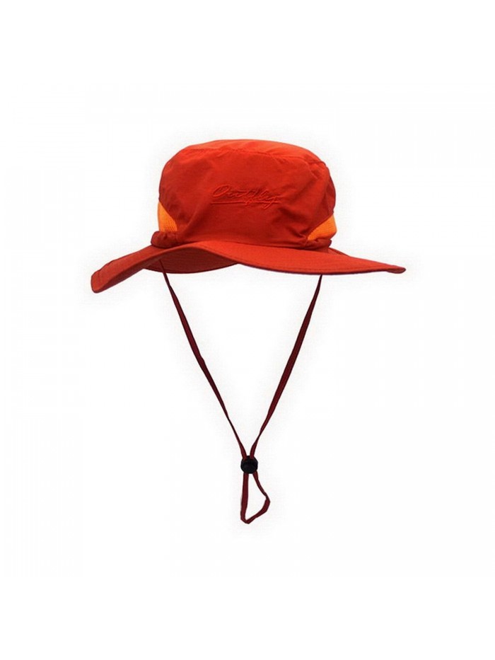 Outdoor Sportswear Fisherman Sun Hats Bucket Hat with Adjustable String - Orange - CJ17YOK0HLY