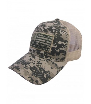 US American Flag Patch Tactical Style Mesh Trucker Baseball Cap Hat - Multicam - C912HUHS6FN