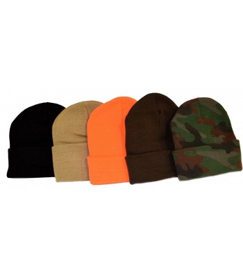 Holiday Deals! 5 Knit Beanies Khaki- Brown- Black- Orange- & Camo - CL115HB3ZL5