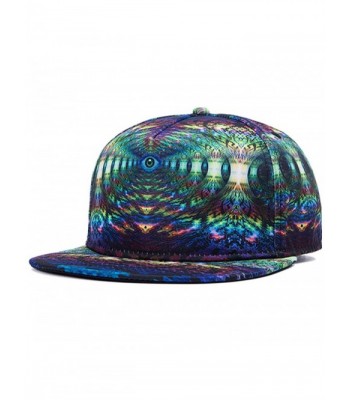 So'each 3d Galaxy Maze Starry Print Flatbill Visor Snapback Baseball Hat Neon Sign - CO1201DRR8F