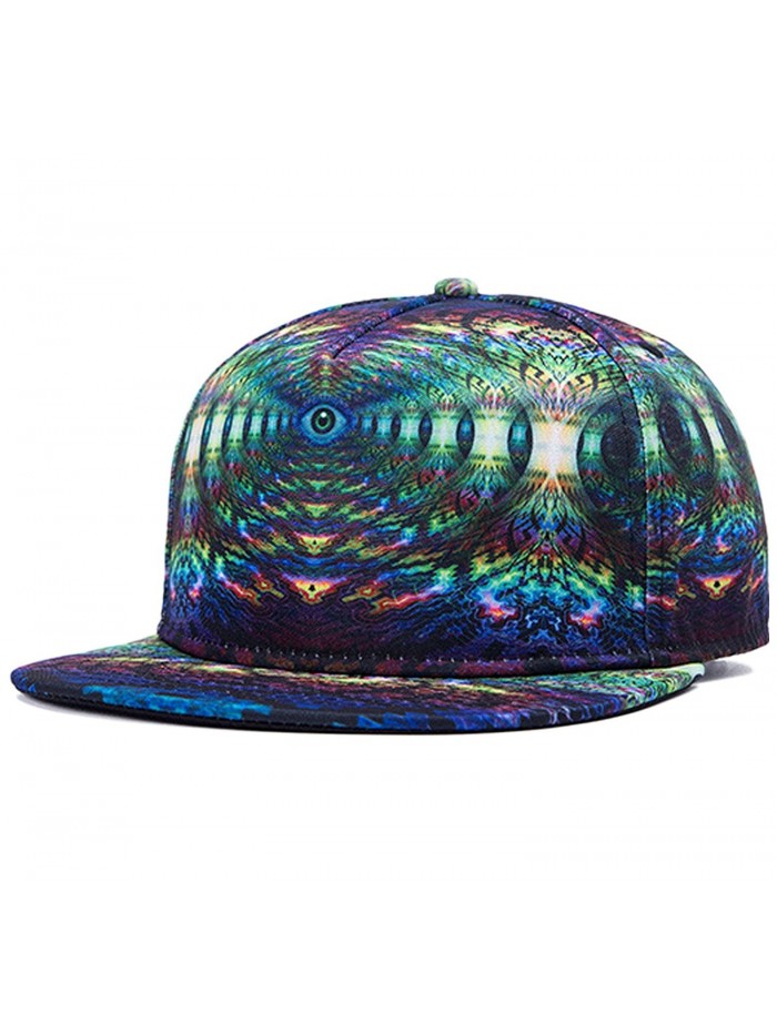 So'each 3d Galaxy Maze Starry Print Flatbill Visor Snapback Baseball Hat Neon Sign - CO1201DRR8F