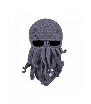 JXUFUFOO Beanie Octopus Knight Knit Beard Hat Unisex - D-grey - C0185YUTWSM