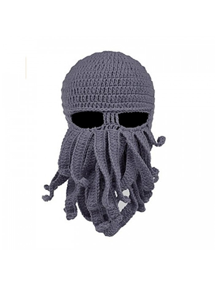 JXUFUFOO Beanie Octopus Knight Knit Beard Hat Unisex - D-grey - C0185YUTWSM