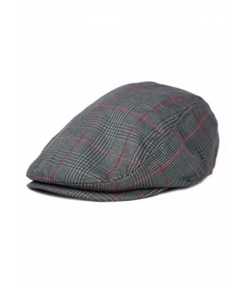 Plaid Pattern Ivy Driver Hunting Flat Newsboy Hat (Dark Grey) - CN11TVN1UEJ