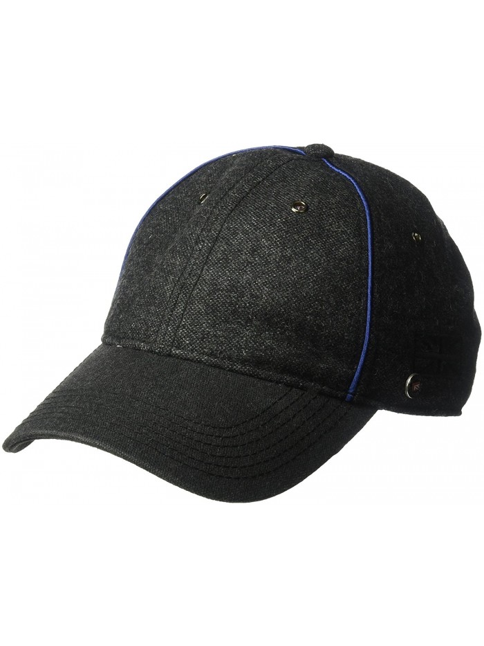 Ben Sherman Men's Wool Piping Baseball Cap - Black - CH185WOCW6U