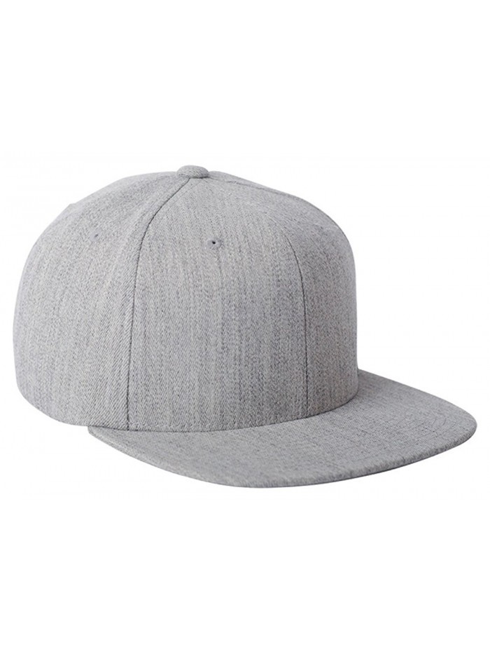 Premium Blank Flexfit Yupoong 110F Wool Blend Solid Snapback Cap Hat & 2-Tone - Heather - CY11LUN7LAJ
