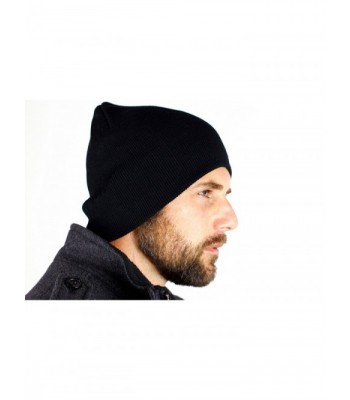 Solid Black Skull Beanie Perfect in Men's Skullies & Beanies