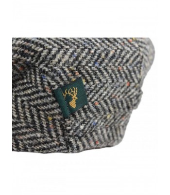Irish Tweed Grey Herringbone Medium in Men's Newsboy Caps