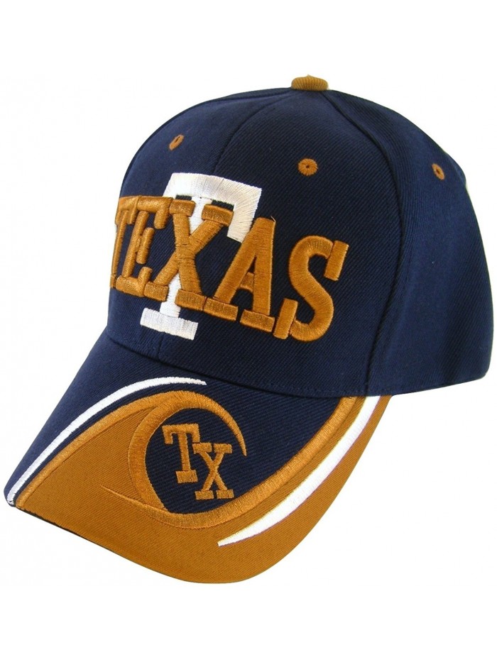 Texas T Wave Pattern Adjustable Baseball Cap - Navy - CG17WYWH946