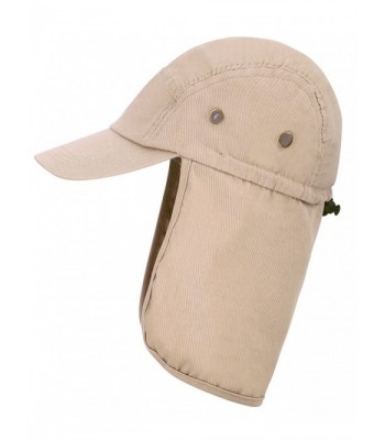 EPYA Outdoors UV Sun Protective Full Coverage Safari Hat w/Neck Flap - Khaki - CI180IST7H2