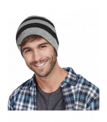 lethmik Stripe Beanie Winter Acrylic in Men's Skullies & Beanies