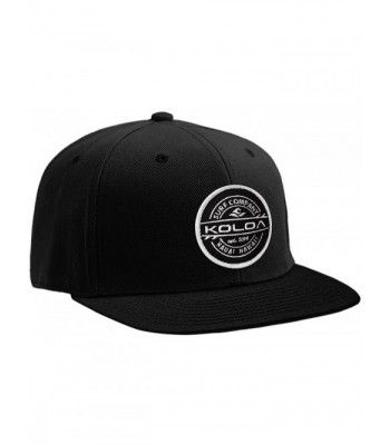 Koloa Surf Thruster Patch Logo Solid Snapback Hats - Black - C617YI0DR0K