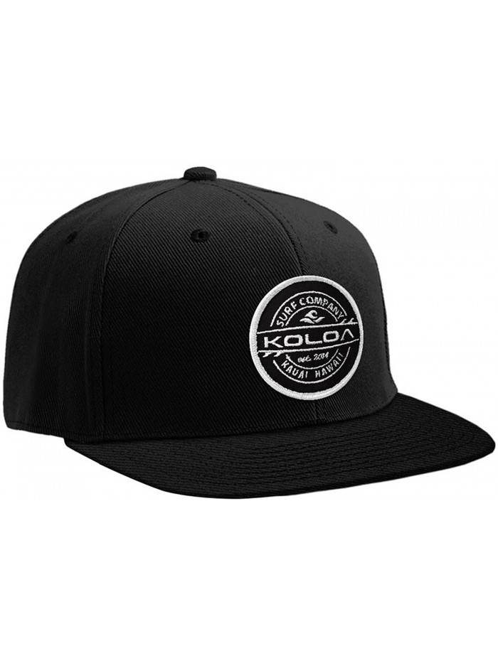 Koloa Surf Thruster Patch Logo Solid Snapback Hats - Black - C617YI0DR0K