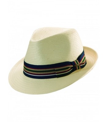 Scala Men's Toyo Straw Ivory Fedora Hat - Ivory - CJ11CQFLUML