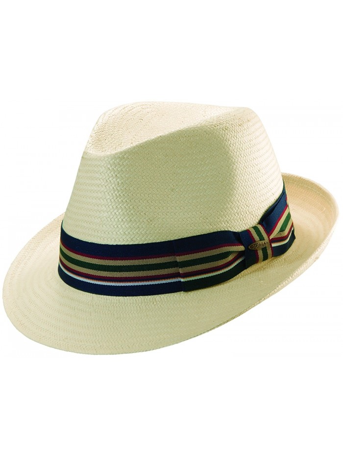 Scala Men's Toyo Straw Ivory Fedora Hat - Ivory - CJ11CQFLUML