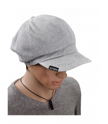 Adjustable Cotton Octagonal Cap Solid Newsboy Hat Outdoor Unisex Painter Cap - Light Gray - CQ185LG8LUU