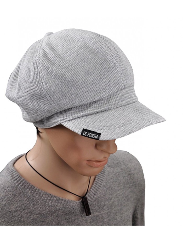 Adjustable Cotton Octagonal Cap Solid Newsboy Hat Outdoor Unisex Painter Cap - Light Gray - CQ185LG8LUU