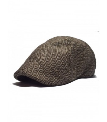 Fashion Men's Herringbone Tweed newsboy- duckbill Driving Cabbie Golf ...