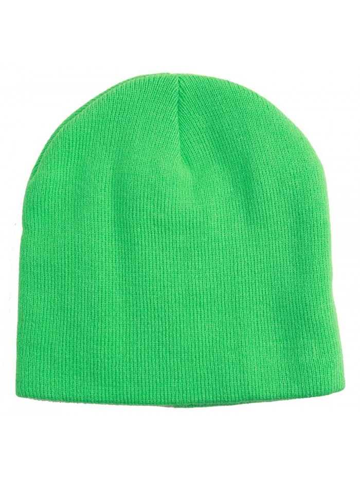 Neon Short Knit Beanie - Green - CE12LO9457B