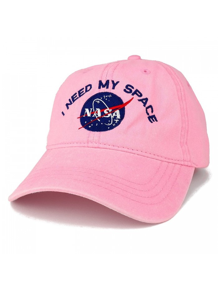 NASA I NEED MY SPACE Embroidered Washed Cotton Cap - Pink - CT12CF1TT8H