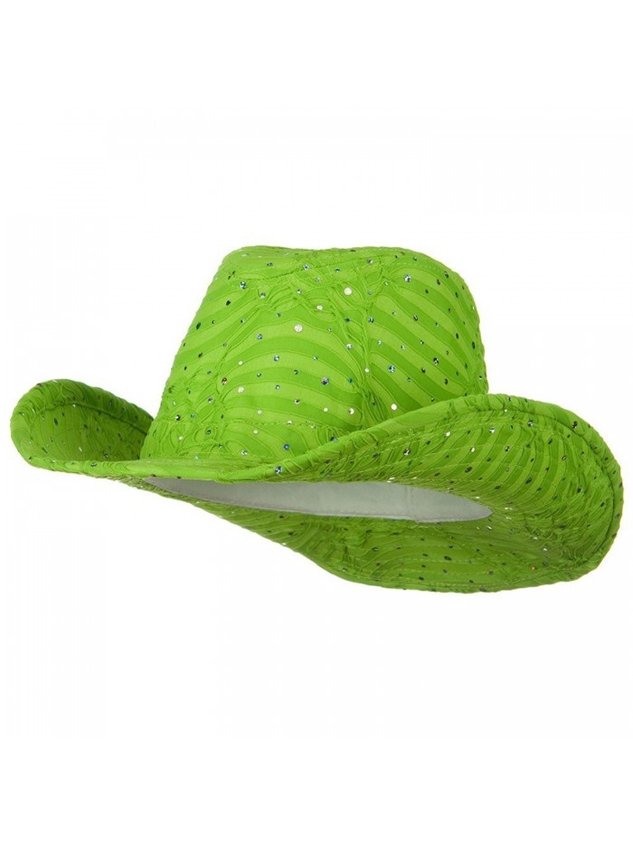 Glitter Cowboy Hat - Lime - CK116S2XQ5R