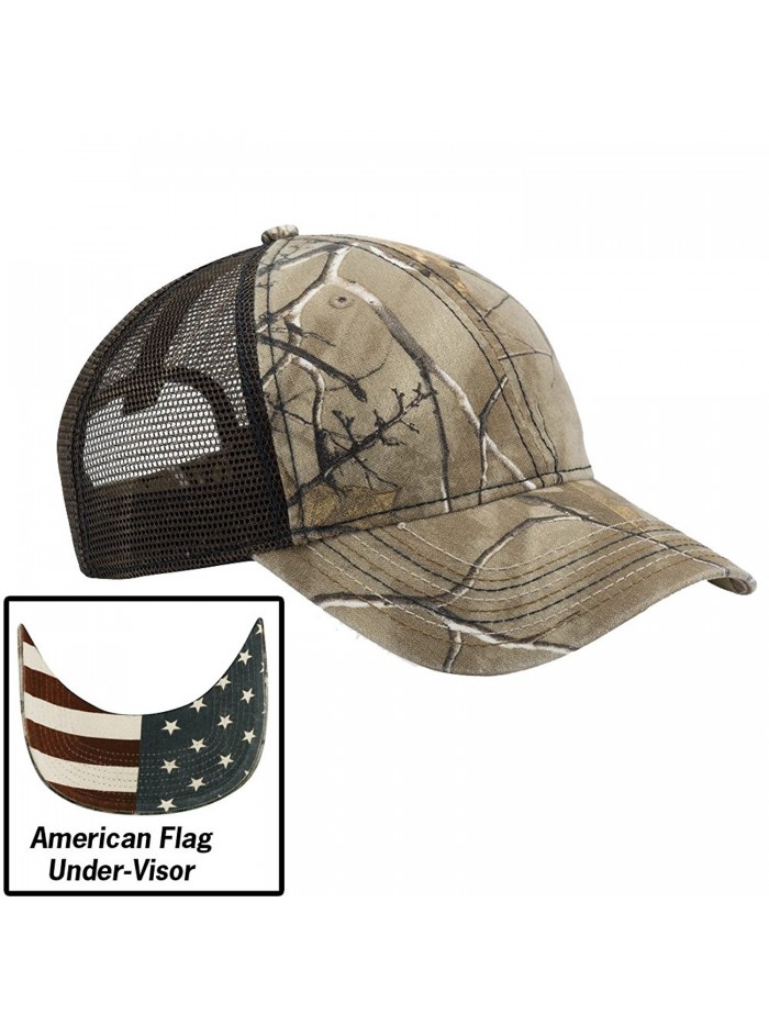 Realtree Xtra Camo and American Flag Baseball Hat - Realtree Xtra W/ Usa Flag Undervisor - CV12I5CFXET