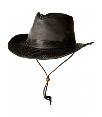 Dorfman Pacific DPC Outdoor Design MC127 Men's Weathered Cotton Outback Hat- Black-4 - CA12CUB32O9