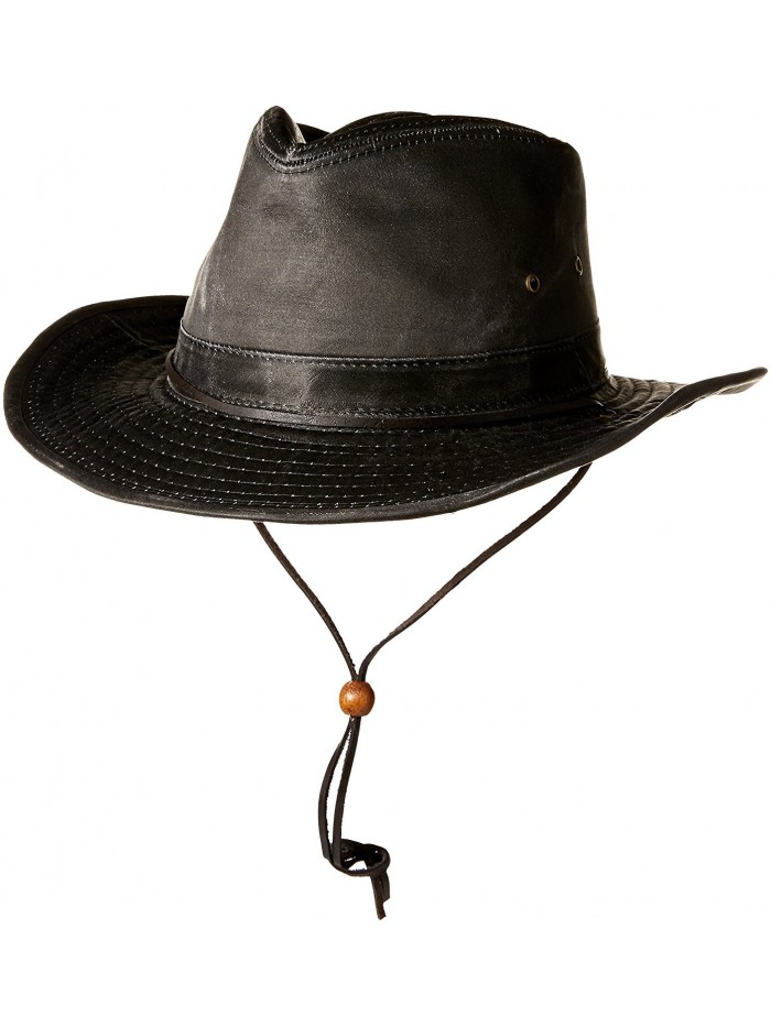 Dorfman Pacific DPC Outdoor Design MC127 Men's Weathered Cotton Outback Hat- Black-4 - CA12CUB32O9