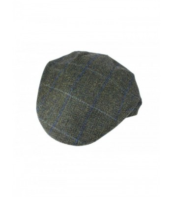 Mucros Irish Tweed Green Herringbone in Men's Newsboy Caps