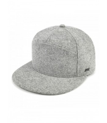 JHC Warm Flat Bill Snapback Wool Hats Hip Pop Caps For Men - Light Grey - C8185UDIRQT