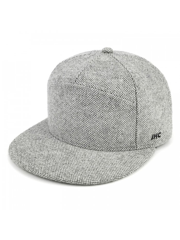 JHC Warm Flat Bill Snapback Wool Hats Hip Pop Caps For Men - Light Grey - C8185UDIRQT