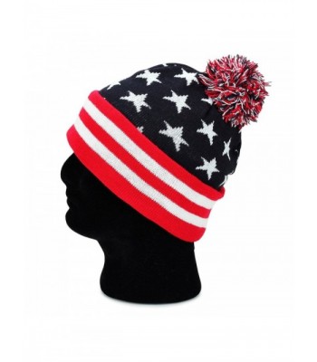 Beanie Winter Knit American Flag in Men's Skullies & Beanies