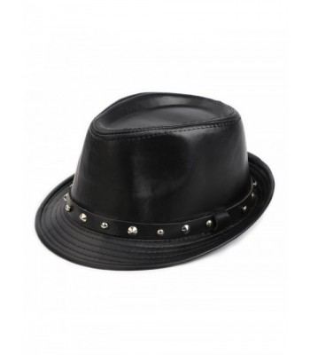 Fedora Hat - Elegant Men's Wool Herringbone Band Classic Winter Hats - Black - CX186DT4RRI