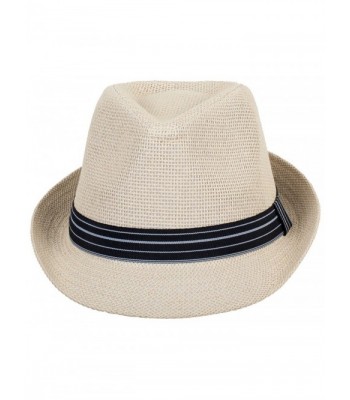 DRY77 Fedora Stripe Pattern Natural in Men's Fedoras