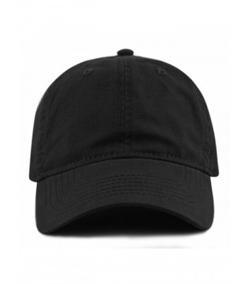 THE HAT DEPOT 100% Cotton Canvas 6-Panel Low-Profile Adjustable Dad Baseball Cap - Black - CY180DLZY3N