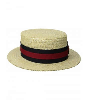 Scala Men's Dress Straw 1 Piece 10/11Mm Laichow Braid Boater Hat - Bleach - C2113OTN4Y5