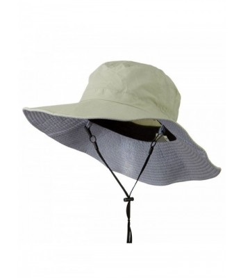 Big Size Talson UV Bucket Hat with Adjustable Chin Cord (For Big Head) - Khaki - CK127O0OKXN