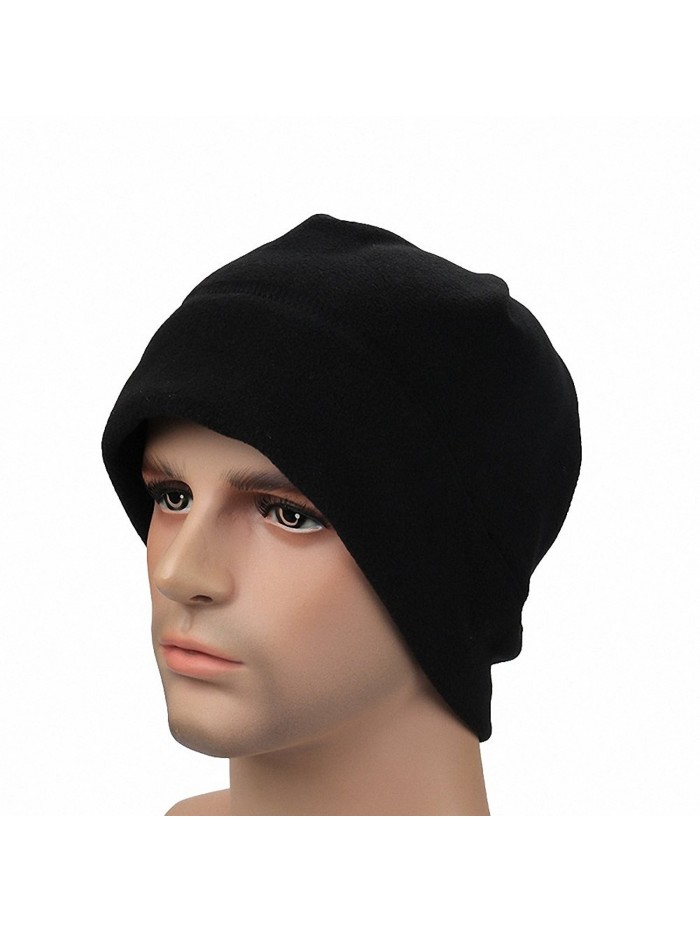 Maoko Fleece Watch Cap/ Winter Warm Hat/ Daily Slouchy Beanie Skull Cap (8 Colors) - Black - CM12MY9JS50