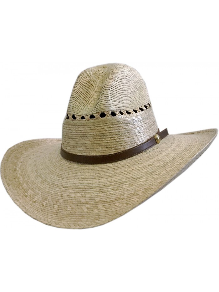 BULL-SKULL HATS- PALM LEAF COWBOY HAT- GUS 507 - Natural Palm - C811VWS8XMX