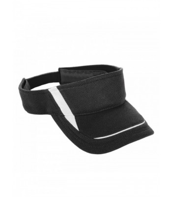 Augusta Sportswear Adult Adjustable Wicking Mesh Edge Visor - Black/White - C0115PSOG13