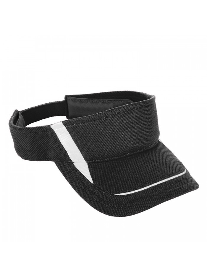 Augusta Sportswear Adult Adjustable Wicking Mesh Edge Visor - Black/White - C0115PSOG13