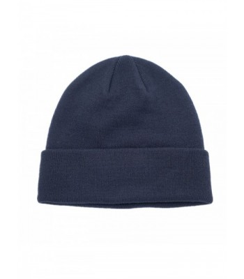 Home Prefer Men's Cuff Beanie Cap Warm Winter Beanie Knitted Skull Cap 56-60cm - Navy Blue - CG186D074NO