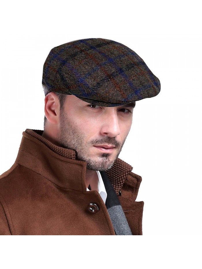 Men's Premium 100% Wool Classic Ivy Newsboy Collection Hat - CO12BQX80L7