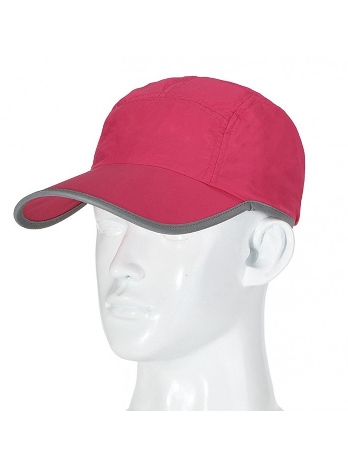 ELLEWIN Running Hat Quick Dry Baseball Sun Cap Sports Hat - Rose Red - CU17YTCRR7A