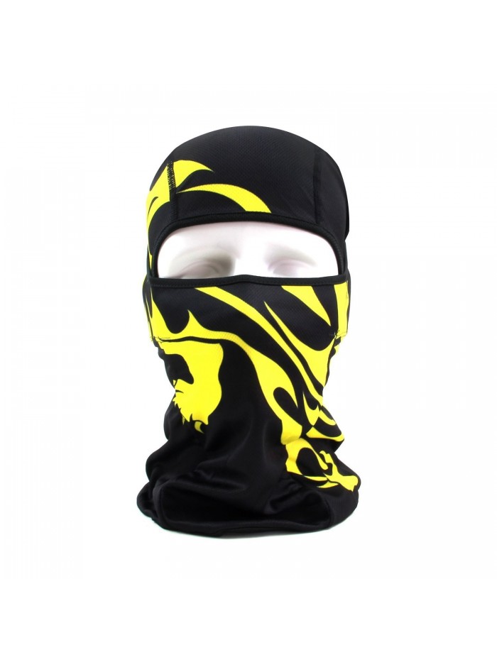 Balaclava Face Mask- HikeValley Motorcycle Mask - Ski Mask - Fishing Mask - UV Hood - Black-Yellow - CQ17YUELLK0