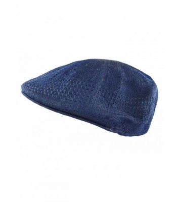 MLN Men's Mesh Ivy Cabbie Cap Navy Blue - C3125LFZJQP